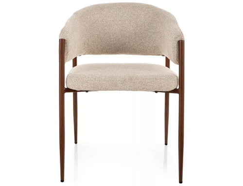 Čalouněná béžová jídelní židle Kapia s područkami