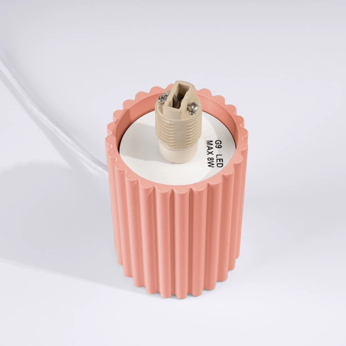 Stolní lampa HALO moderní broskvová z hliníku a skla do ložnice nebo kanceláře