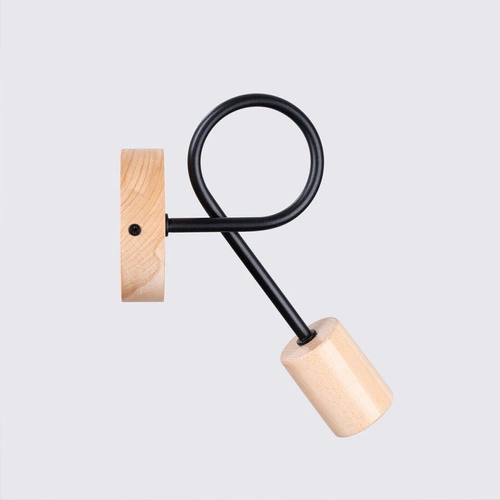 Nástěnné svítidlo EMBER černé dřevěné moderní do obýváku a ložnice SOLLUX LIGHTING