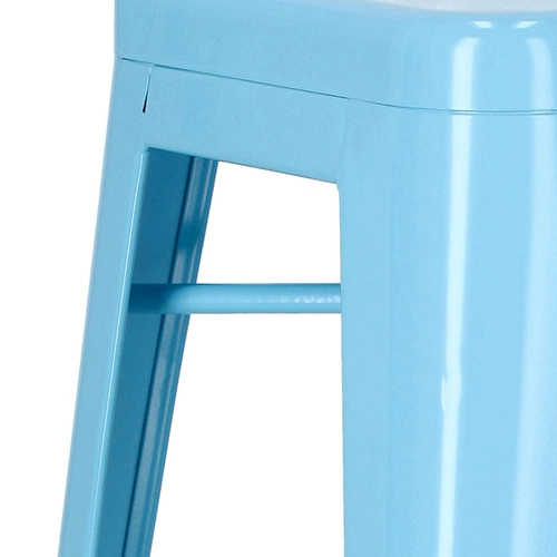 Barová stolička Paris 66 cm modrá kovová industriální bez opěrky k kuchyňskému ostrůvku D2.DESIGN