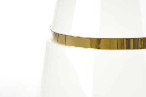 Jídelní kulatý stůl Marlen bílý zlatý 120 cm moderní glamour na jedné noze Intesi