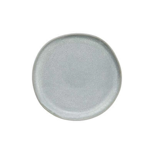 Moderní kulatý šedý talíř Spring z kameniny 21 cm do jídelny vhodný do myčky