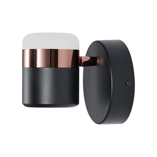 Nástěnné LED svítidlo POCCO černé moderní 16 cm s otočnou hlavicí do ložnice