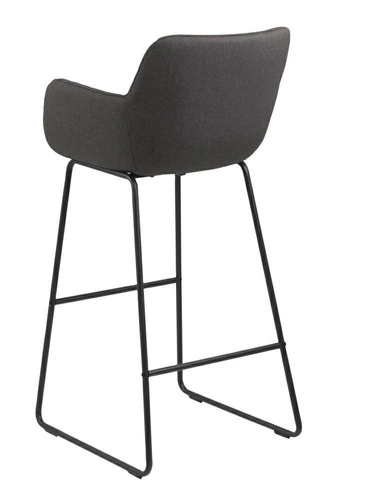 Čalouněný barový stolička s opěrkou Lisa Actona šedá glamour do kuchyně a jídelny 76 cm