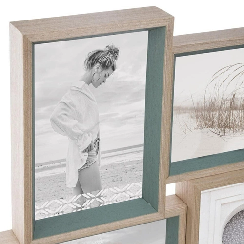 Závěsný zelený fotorámeček na 4 fotografie 10x15 Moly Atmosphera moderní MDF