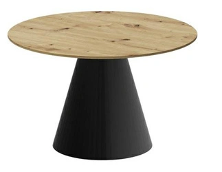 Konferenční stolek Ayden kulatý 80 cm moderní dub artisan černý
