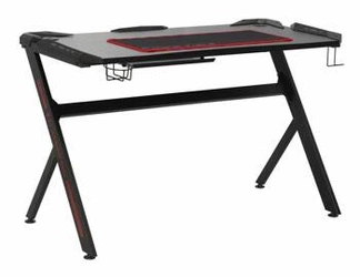 Herní stůl Jayce černý moderní pro práci a hraní s držákem na nápoj Intesi 120x60 cm