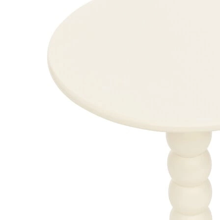 Kulatý bílý dřevěný konferenční stolek Chamlo moderní do obývacího pokoje Atmosphera 38 cm