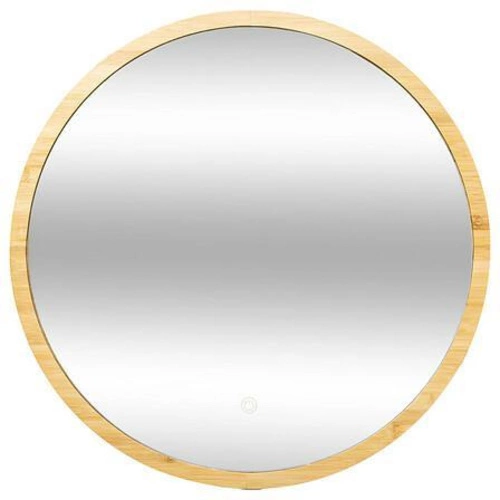 LED kulaté bambusové zrcadlo 57 cm