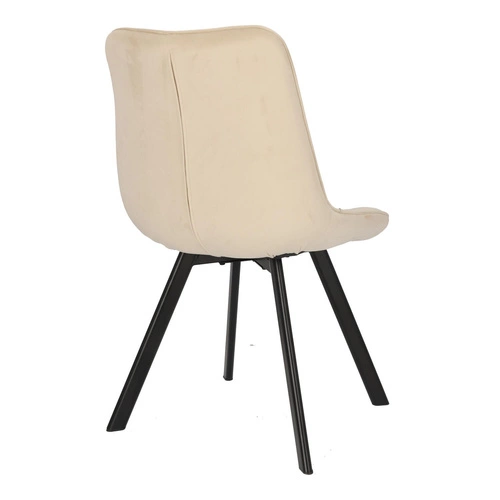 Čalouněná sametová židle Moly Intesi béžová s černými nohami do jídelny a obýváku
