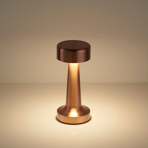 Dotyková noční LED lampa TAVOLO A měděná Step into Design moderní do ložnice 21 cm