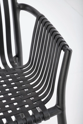 Zahradní židle Nathan černá Intesi z plastu, moderní, snadno čistitelná, stohovatelná