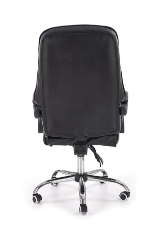 Ergonomická kancelářská židle Nalvi černá s podnožkou kožená otočná do kanceláře