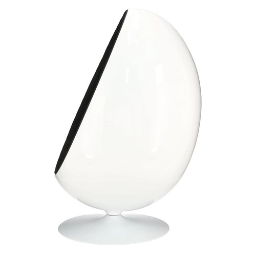 Otočná designová křesla Ovalia Chair bílo-černá látková do moderního obýváku inspirovaná