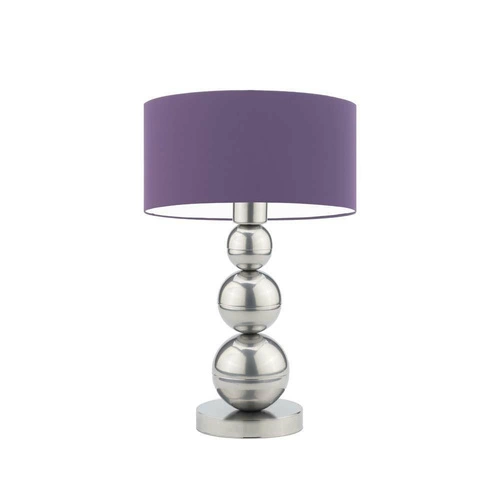 Noční lampička HONOLULU moderní fialová s látkovým stínidlem do ložnice nebo obýváku LYSNE