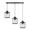 Závěsná lampa Glassia černá 3x40 E27 stínidlo černé+čiré krystaly