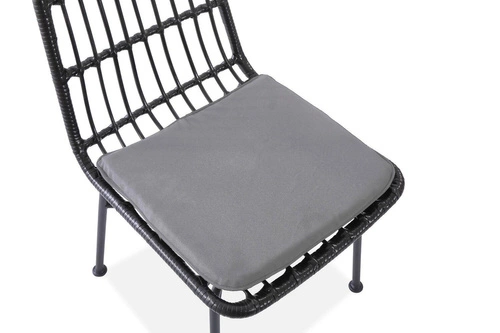 Ratanová židle Surbo černá do jídelny a na terasu moderní s polštářem Intesi