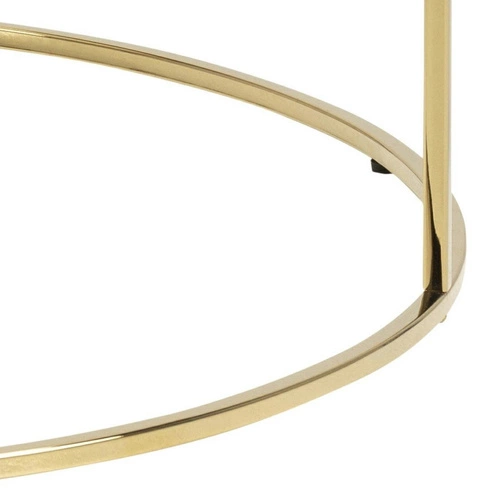 Konferenční stolek Bolton kulatý 80 cm bílý mramorový skleněný zlatý moderní do obýváku Actona