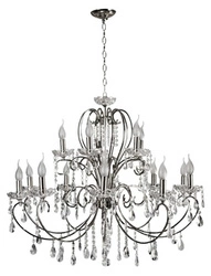 Křišťálový lustr glamour Aurora chrom nastavitelný do obýváku a jídelny CANDELLUX 88 cm