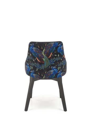 Jídelní židle Arkansas černá sametová čalouněná na dřevěných nohách moderní Intesi