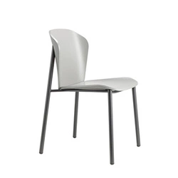 Jídelní židle Finn SCAB Design moderní dřevěná šedá s kovovými nohami stohovatelná