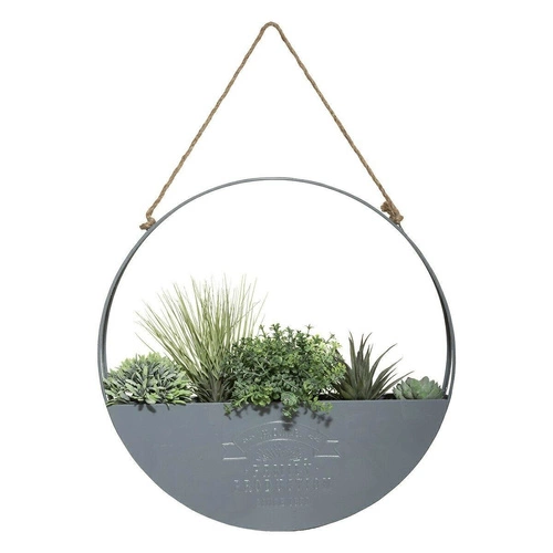 Kovový nástěnný květináč Atmosphera rustikální dekorace do obýváku se sukulenty 44 cm