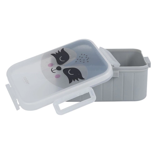 Dětský svačinový box Intesi Mýval – těsná šedá krabička na oběd do školy