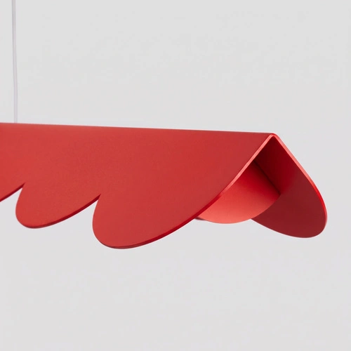 Závěsné LED svítidlo BISCUIT červené nastavitelné nad ostrůvek 98,5 cm
