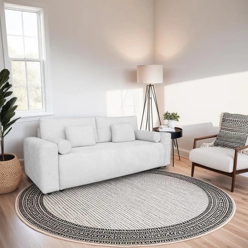 Rozkládací pohovka Dores 3místná s úložným prostorem a funkcí spaní světle šedá do obýváku