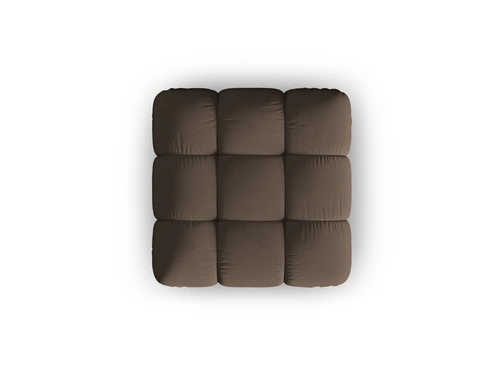 Taburet Bellis Brown 3D prošívaný čtvercový do obýváku hnědý moderní čalouněné sedátko