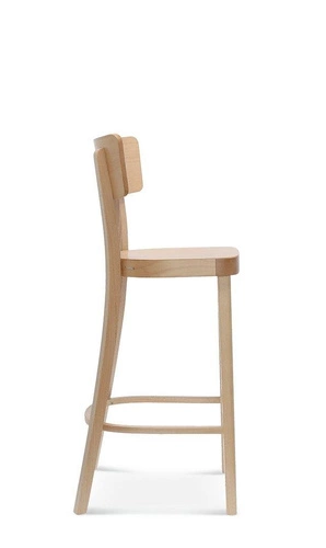 Dřevěný barový stolička s opěradlem Solid FAMEG na míru, čalouněná do kuchyně a jídelny