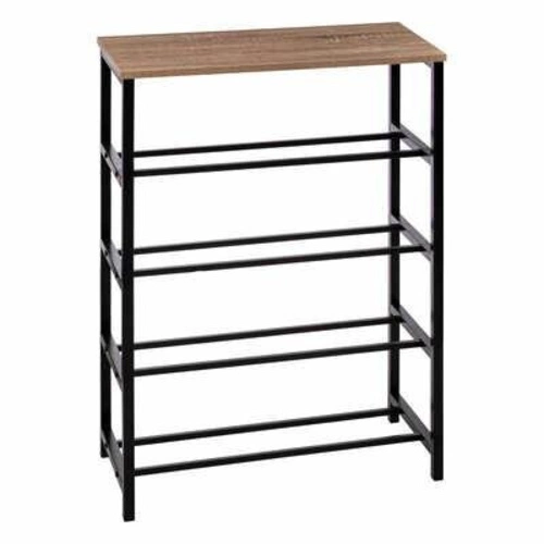 Botník Aliaj 5five simply smart loftový se 4 policemi přírodní a černý do předsíně