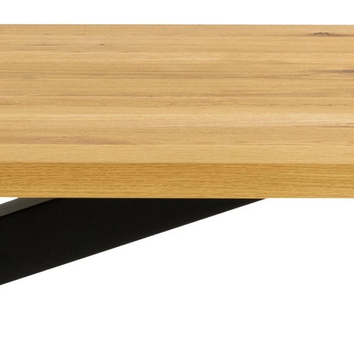 Jídelní stůl Heaven 220x90 cm moderní obdélníkový dub černý kov Actona