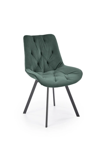 Zelená sametová otočná jídelní židle Veroniq ve stylu glamour do obýváku a jídelny Intesi