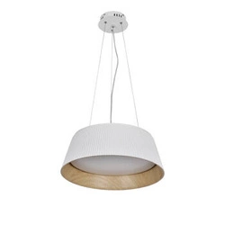 Dřevěná závěsná lampa Umbria bílá 1x24W LED difuzor bílý