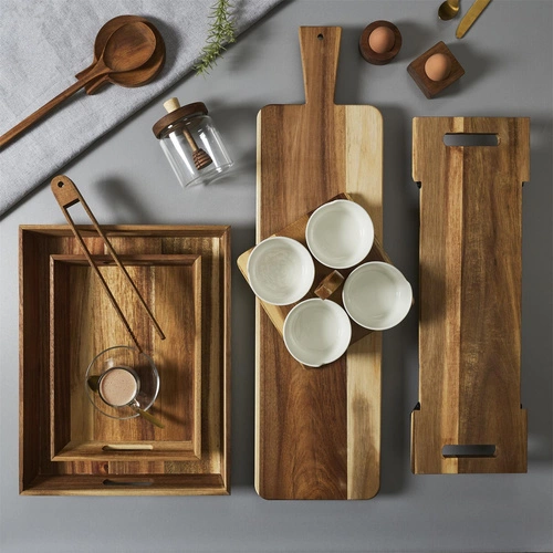 Intesi krájecí prkénko z akáciového dřeva 60 cm obdélníkové do kuchyně přírodní