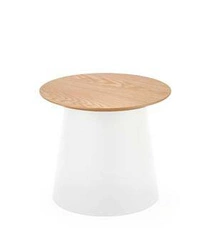 Kulatý konferenční stolek Alter Intesi bílý moderní skandinávský do obýváku 49 cm