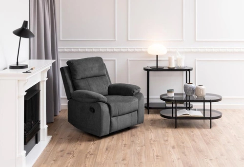 Oválný skleněný konferenční stolek Bayonne černý loftový s policí do obýváku Actona 95x50 cm