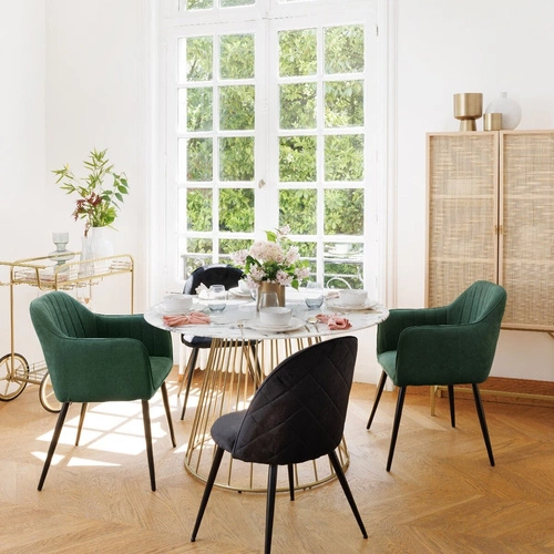 Čalouněná jídelní židle Visoca Atmosphera černá moderní s područkami loft