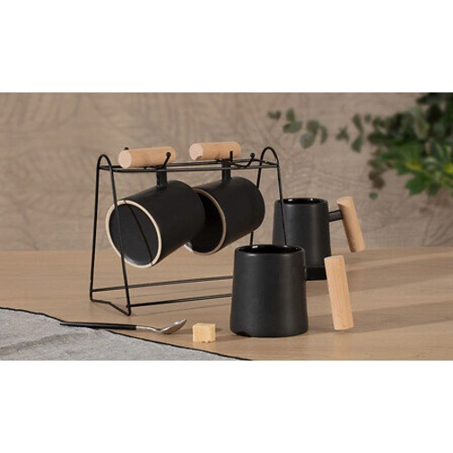 Stojan na 4 šálky Dariele 220 ml černý