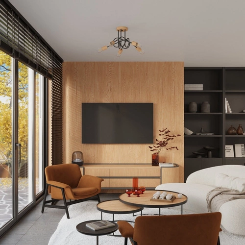 Nástěnné svítidlo EMBER černé dřevěné moderní do obýváku a ložnice SOLLUX LIGHTING