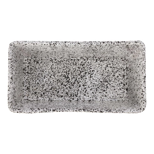 Keramická forma na biskupský chlebíček Intesi Piedra 28 cm bílá-černá, obdélníková forma na pečení chleba