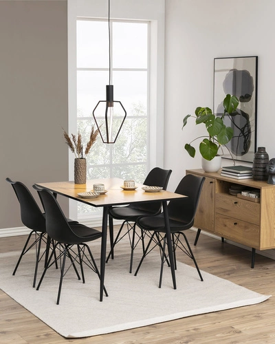 Jídelní židle Eris PP Actona černá moderní z plastu a ekokůže snadné čištění