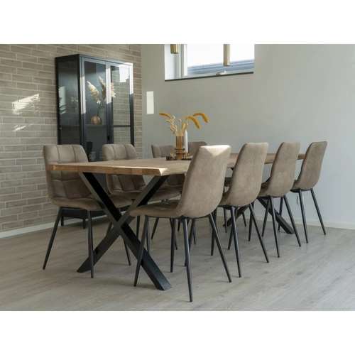 Jídelní stůl Toulon dubový 100x300 loftový na černých nohách