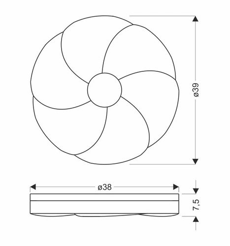 Stropní LED svítidlo Fiorino moderní bílé s dřevem 39 cm do obýváku a ložnice