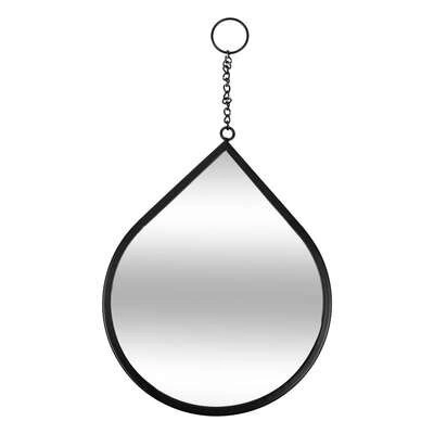 Sada 3 oválných zrcadel Drop v černém rámu loft na stěnu do předsíně