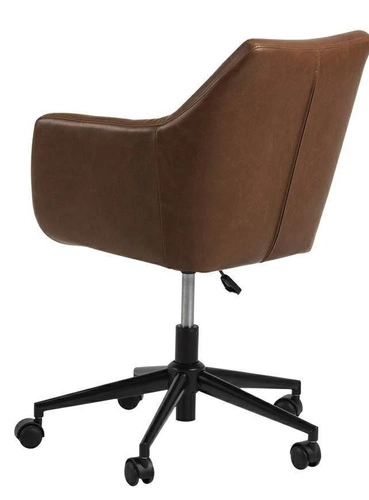 Ergonomická otočná kancelářská židle Nora Vintage hnědá ekokůže s područky k pracovnímu stolu