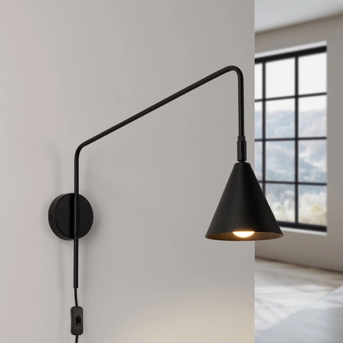 Moderní nástěnné svítidlo NOX černé kovové do ložnice a obýváku SOLLUX LIGHTING 61 cm