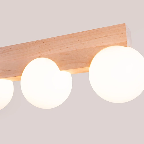 Stropní svítidlo BULBO 4 moderní kulaté dřevěné do obýváku a ložnice Sollux