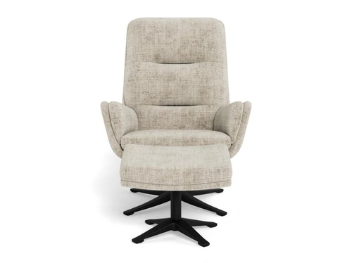 Rozkládací skořepinové křeslo Suton s podnožkou, béžový samet do obývacího pokoje